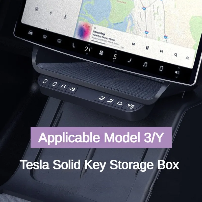 

For Tesla Model 3 Y 2021-2024 Wireless Smart Central Display Shelf Storage Box Physical Button Control Modified Car Accessories