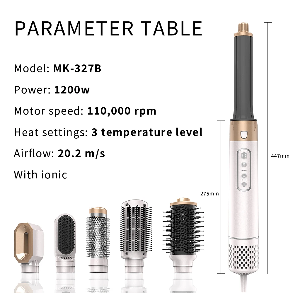 2024 Saudi Arabia Hot Air Brush 2 in 1 Hair Styling Brush 1000W Professional Hair Dryer Brush Styler