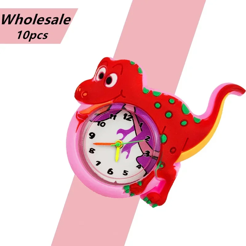 10pcs Wholesale Dinosaur Children Watch 3D Unicorn Lion Shark Toy Kids Watches Students Clock Baby Christmas Gift for Girls Boys