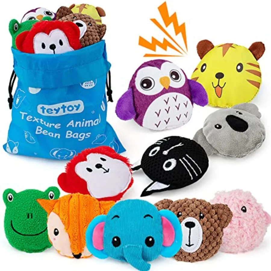 

Sensory Bean Bag for 10 Pack, Texture Sensory Beanbags, Sensory Toys for Autism, Animal Sensory Fine Motor Toys with Storage Ba