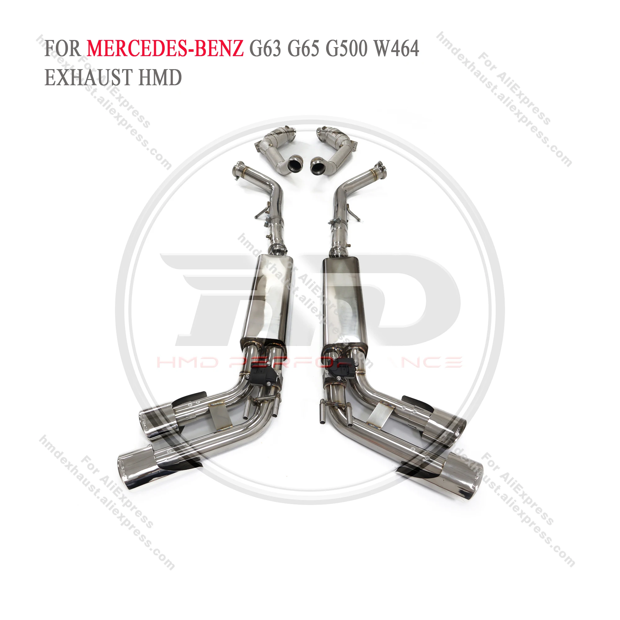 HMD exhaust system catback downpipe For Mercedes Benz G63 G500 G65 W464 exhaust stainless steel valve exhaust