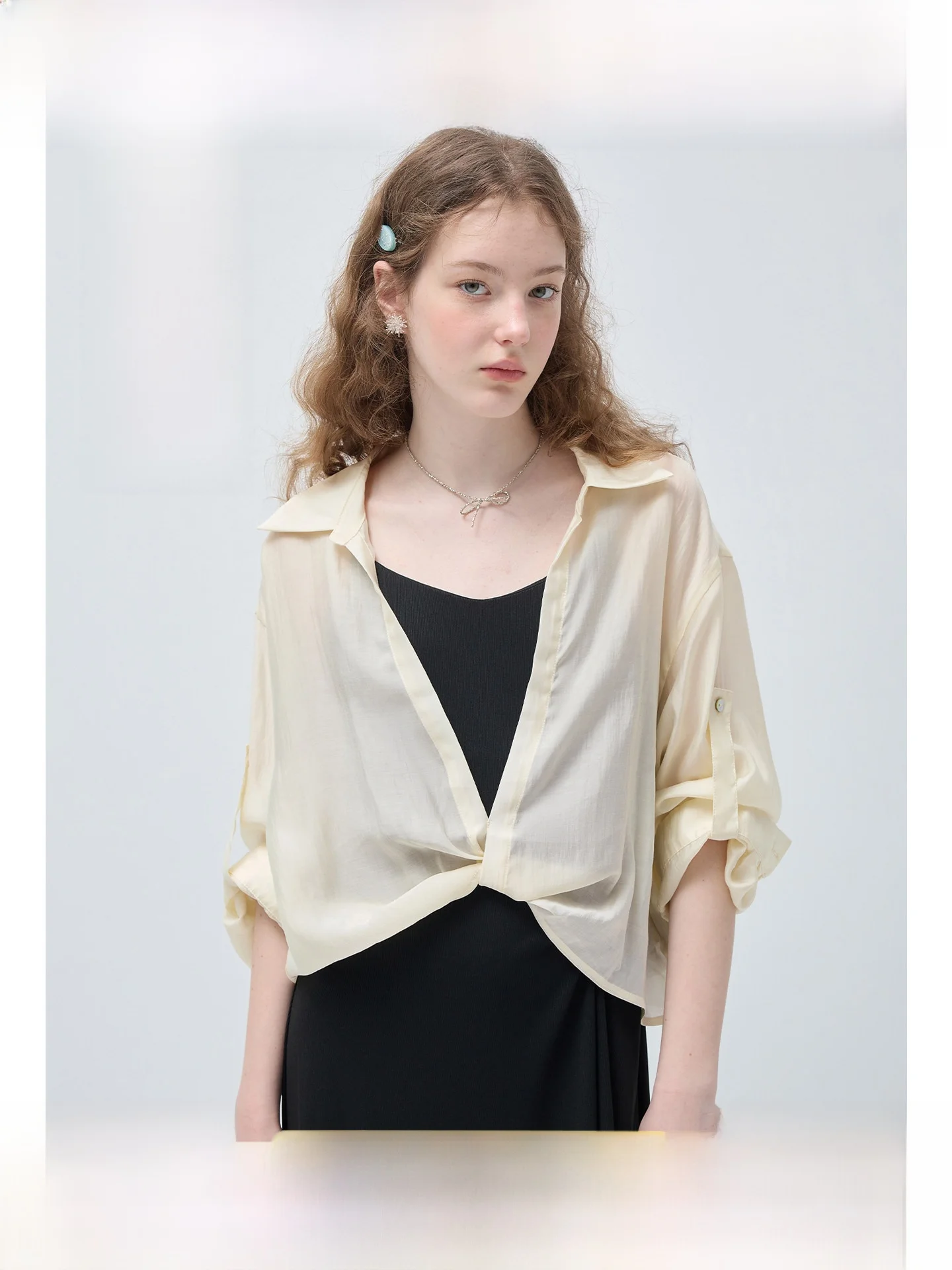 

Loose Women's Summer irt Sun Protection plus Size Ele Sle Breathable Skin-Friendly Five-Quarter Sve Regular Fit