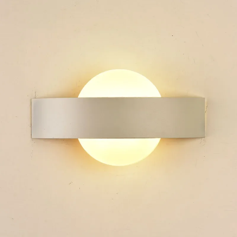 for Simple Personality LED Wall Lamp Round Nordic Bedside Lamp for Living Room Aisle Background Wall Bedroom Energy Saving