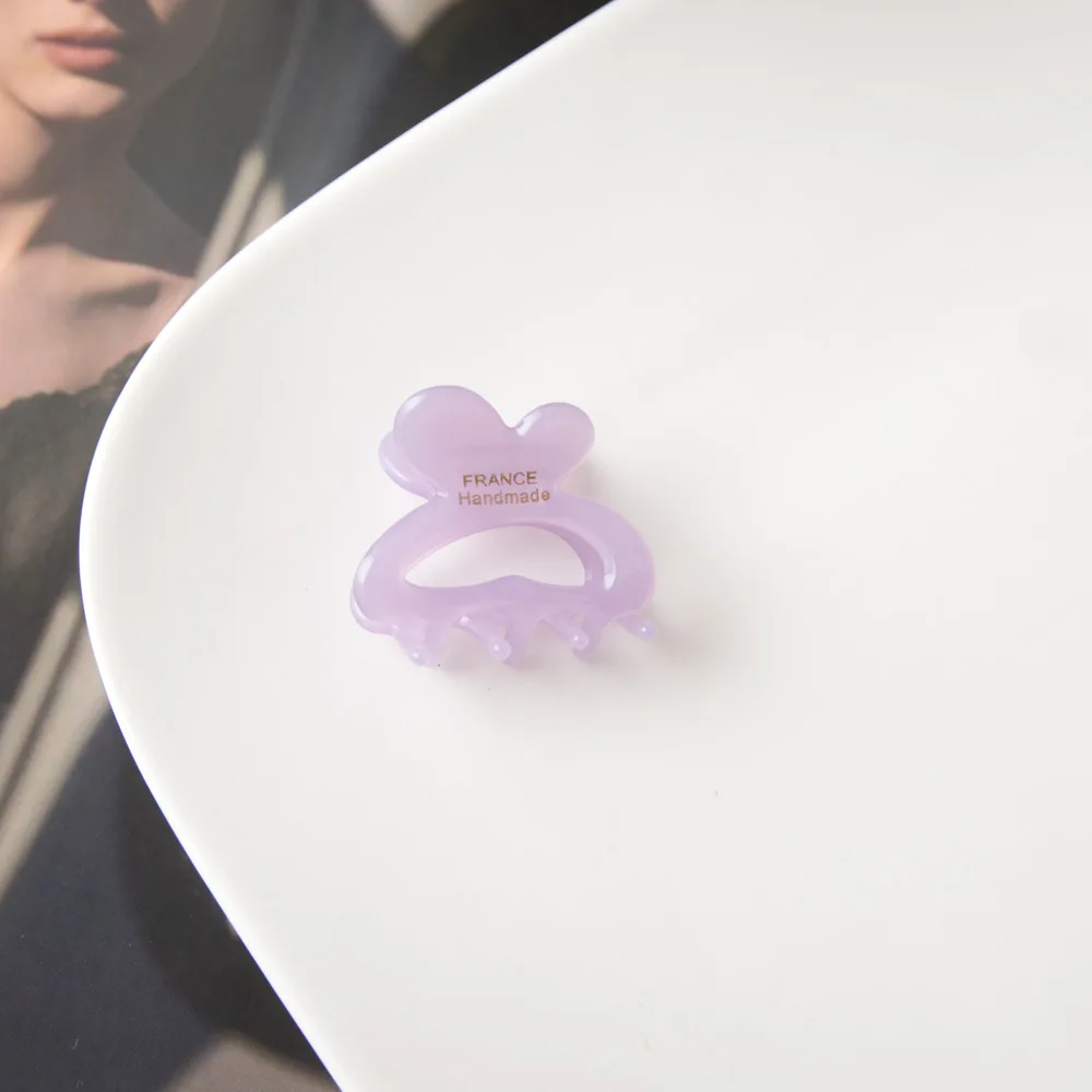 إكسسوار شعر كوري قطعة واحدة من مشبك مخلب الفراشة من الأسيتات مع تصميم مجوف للاستخدام اليومي