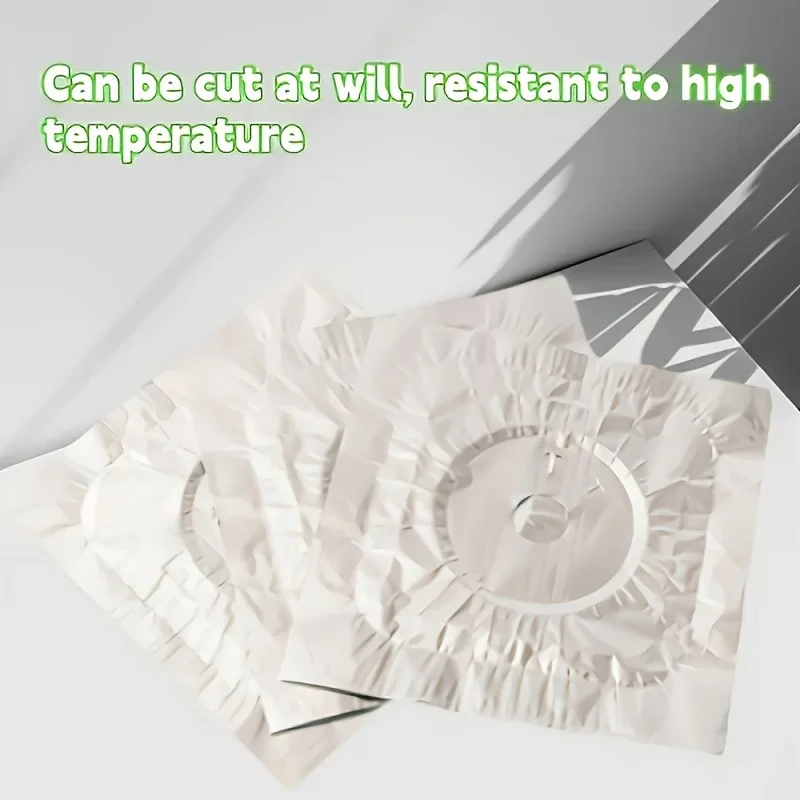 12pcs Disposable Aluminum Foil Gas Stove Liners High Temperature Resistant Oil Stain Proof Cuttable Kitchen Stove Protector Pads