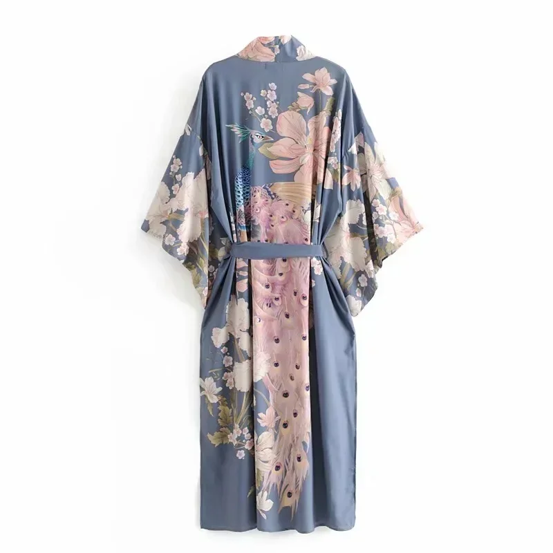 Japanese Kimono Fashion Blouse Women 2020 Floral Printed Yukata Kimono Cardigan Long Sleeve Cardigan Traditional Kimonos Dress