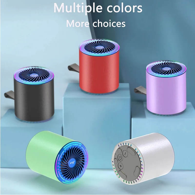 VTE M7 Portable Speaker Metal Compatible Bluetooth TWS Stereo Sound FM Radio with Mic RGB Light  Outdoor Travel