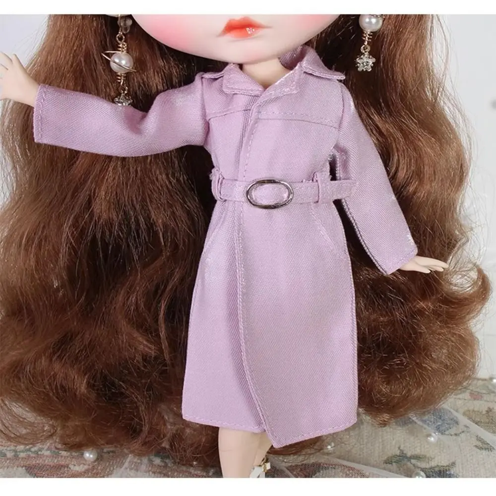 Handmake Doll Windcoat Coat with Hats DIY Accessories Floral Dresses Cute Doll Outwear Clothes for azone OB24 ICY DBS Dolls