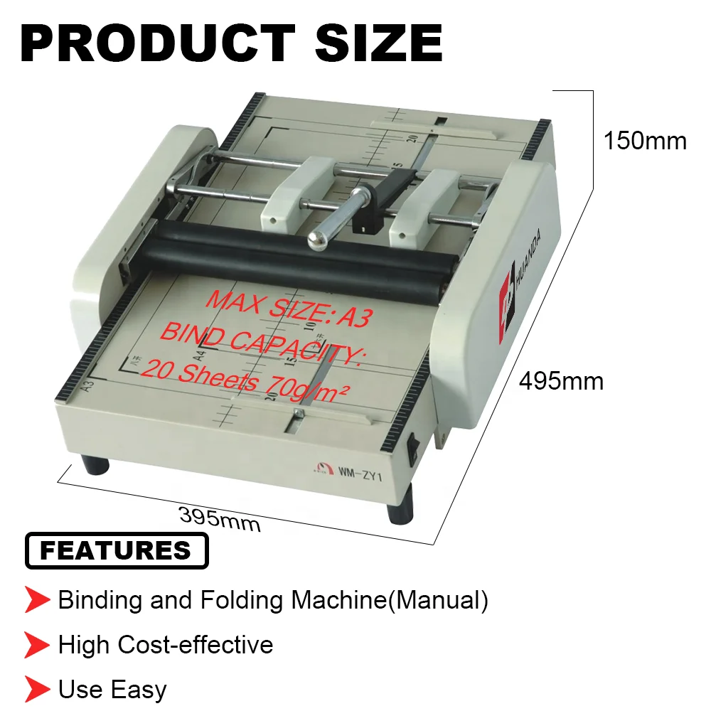 HD-ZY1 High Quality Semi-Automatic Booklet Maker Binding Machine A3 Glue Book Binding Machine