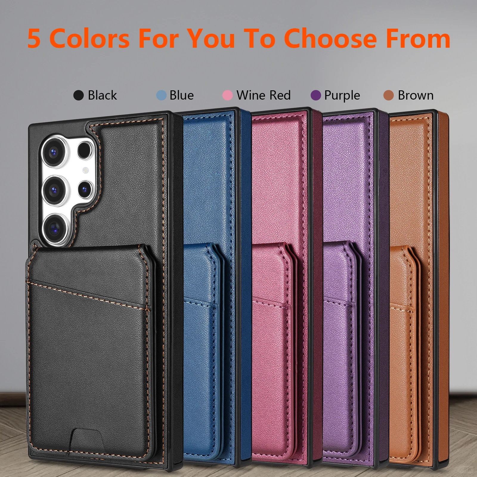 2 in 1 Detachable Vertical Cards Solt Wallet Leather Case For Samsung Galaxy S24 FE S25 Ultra S23 Plus S22 S21 A16 A55 A15 Cover