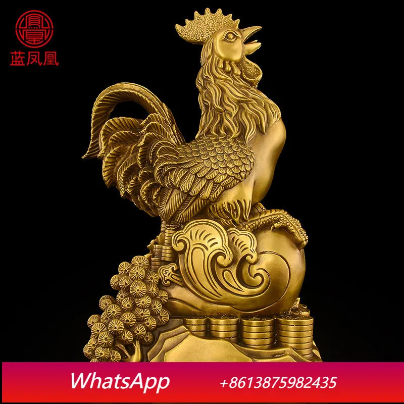 

Медная статуэтка петуха CX, украшение из латуни, большой петух для офиса, гостиной, спальни.