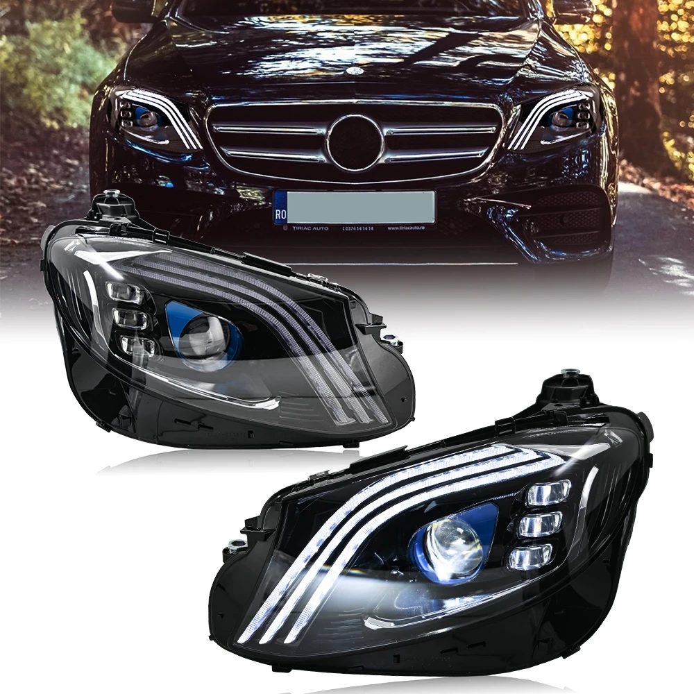 

Pair Projector Lens DRL Running Light LED Headlight Assembly For Mercedes Benz E Class 2016-2021 W213 E200 260 300 350