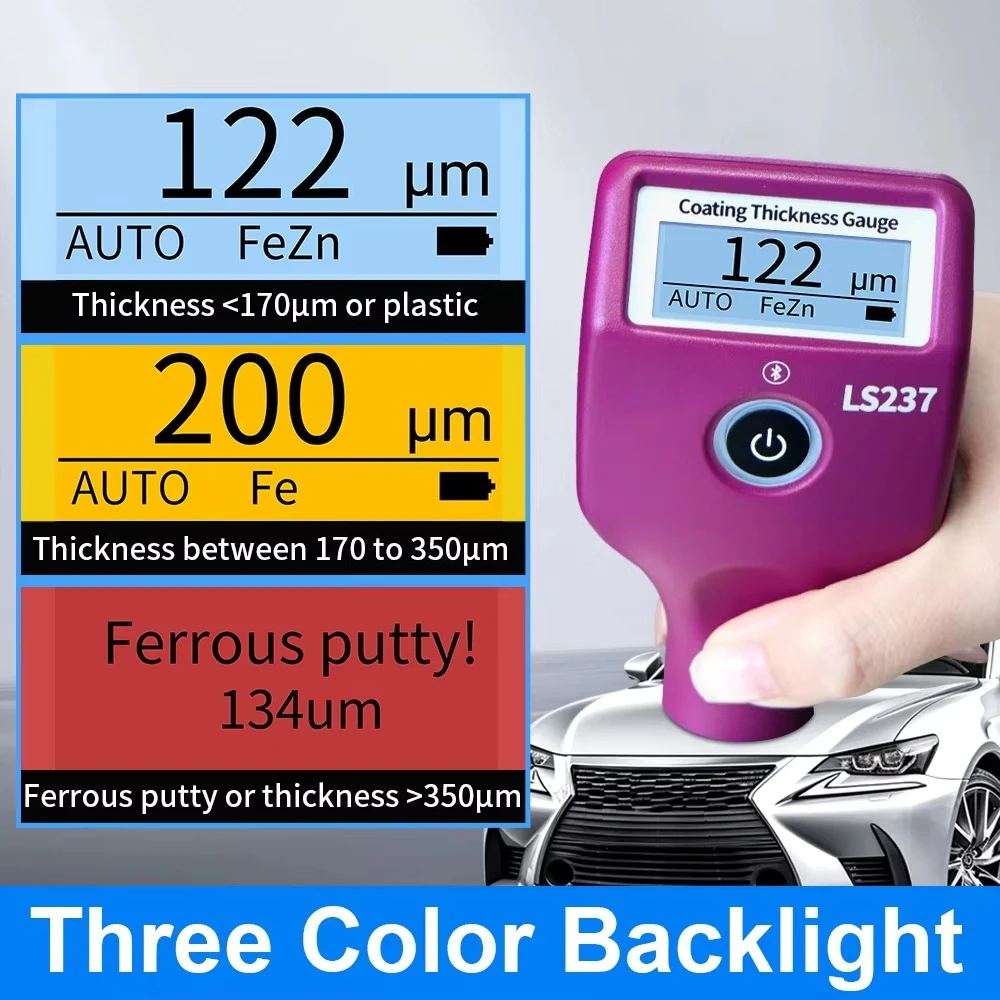LS237 High Precision Car Paint Checker Detector Film Thickness Tester Car Paint Meter Coating Thickness Gauge view 3