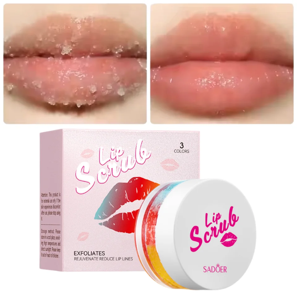 Gommage à lèvres 3 couleurs, réduit les lignes des lèvres, nettoyage en profondeur, rouge à lèvres, hydrate, éclaircit, réduit la matité, couleur des lèvres plus pleines