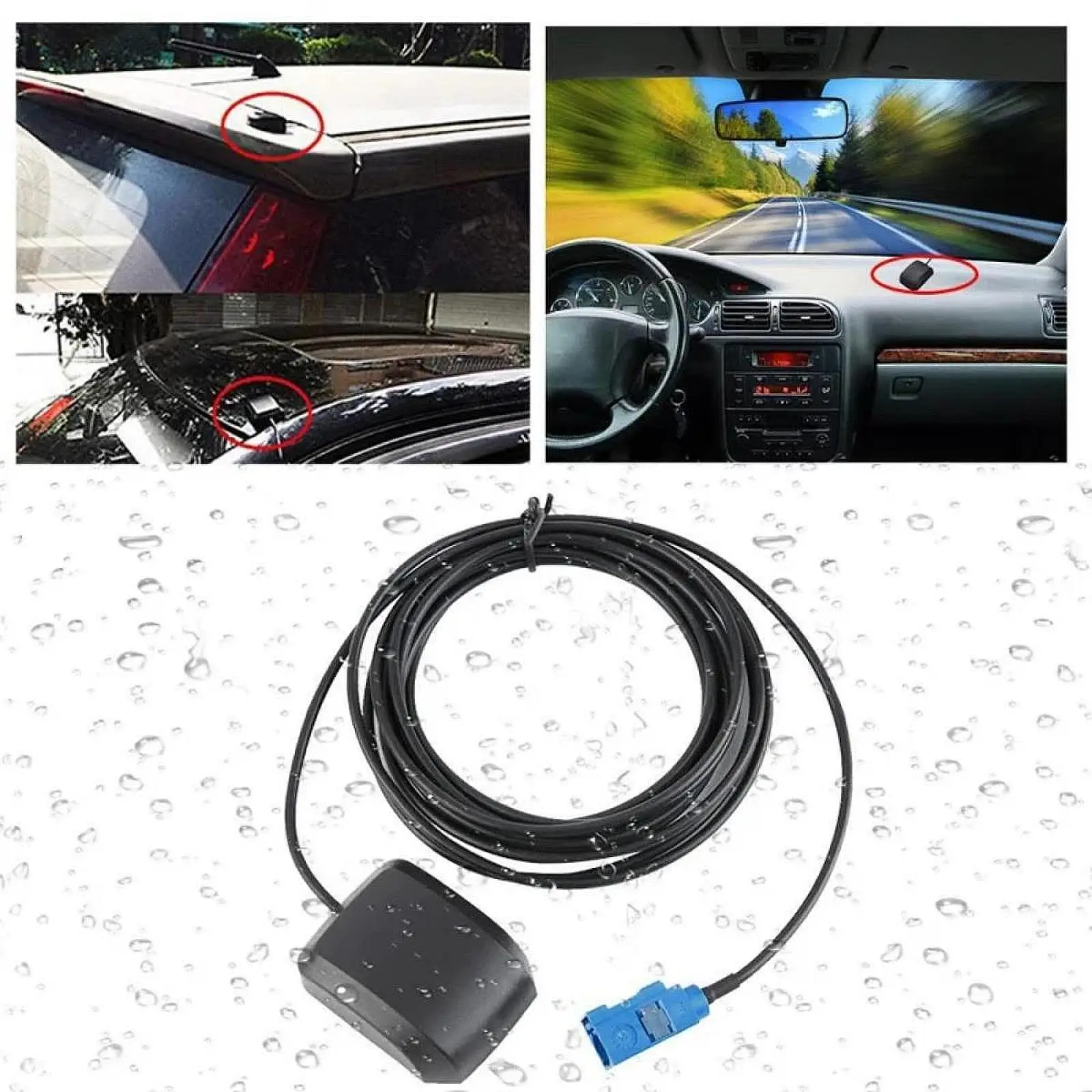 Car Antenna Cable FAKRA Interface Car Replacement Antenna 3M Cable Length Equipment Car Stereo Navigation Active Antenna Auto