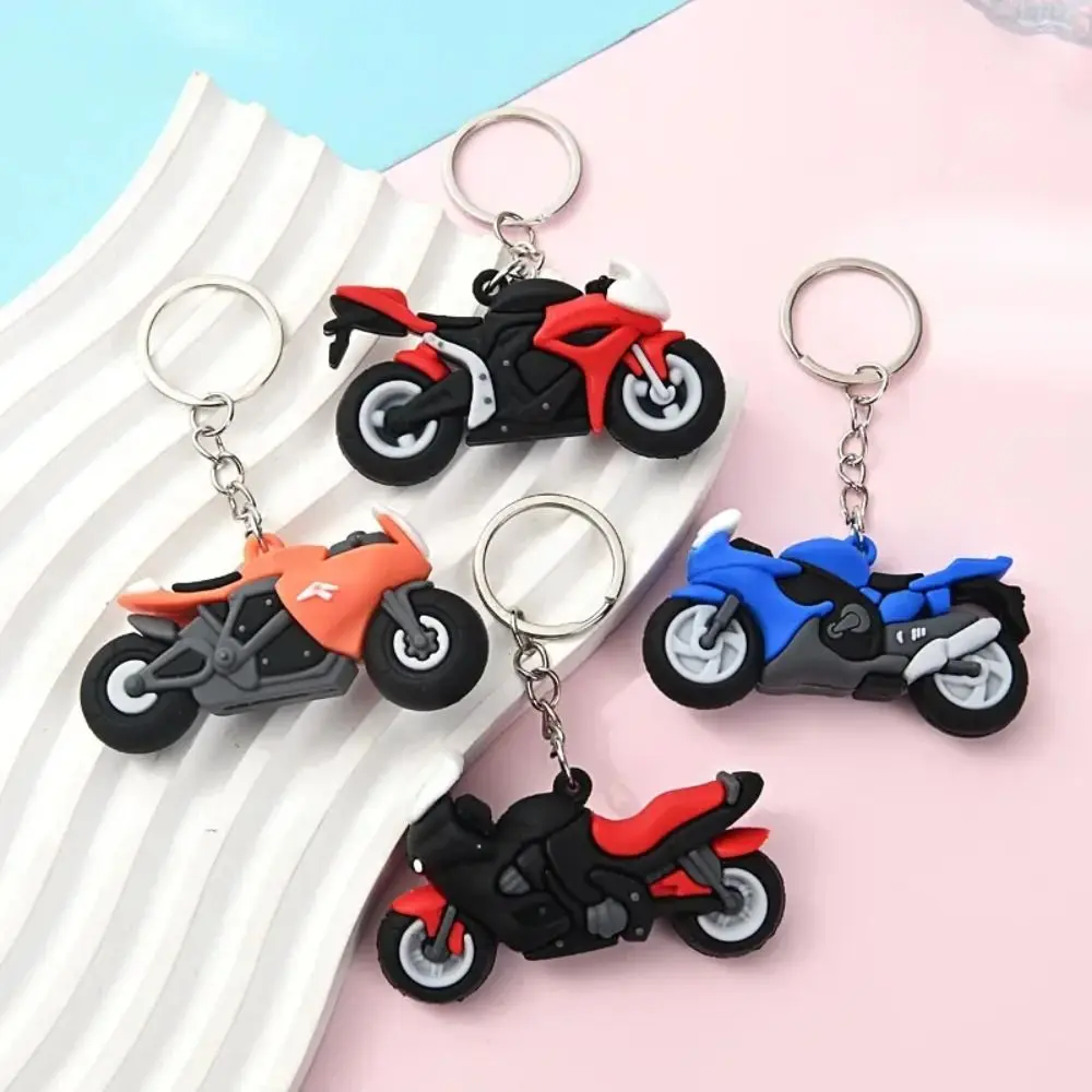 Cartoon 3D Motorcycle Pendants KeyChain New Creative Car Key Ring Mini Backpack Pendant Gift Bag Charm Accessories Party Jewelry