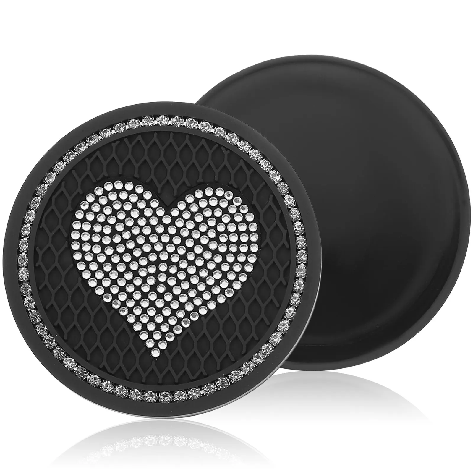 

2Pcs Anti-Slip Cup Pads Premium Heat-Resistant Car Coasters for Auto Home Bar Hotel Use Decorative Round Tumbler Mats