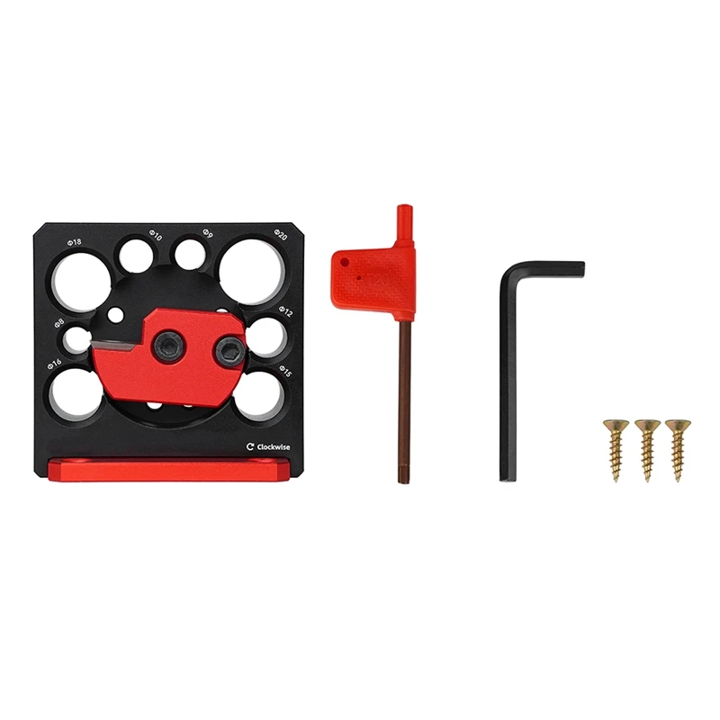 

1Set Adjustable Dowel Maker Metric Jig Compact Woodworking Tool Black&Red 8Mm-20Mm With Carbide Blade