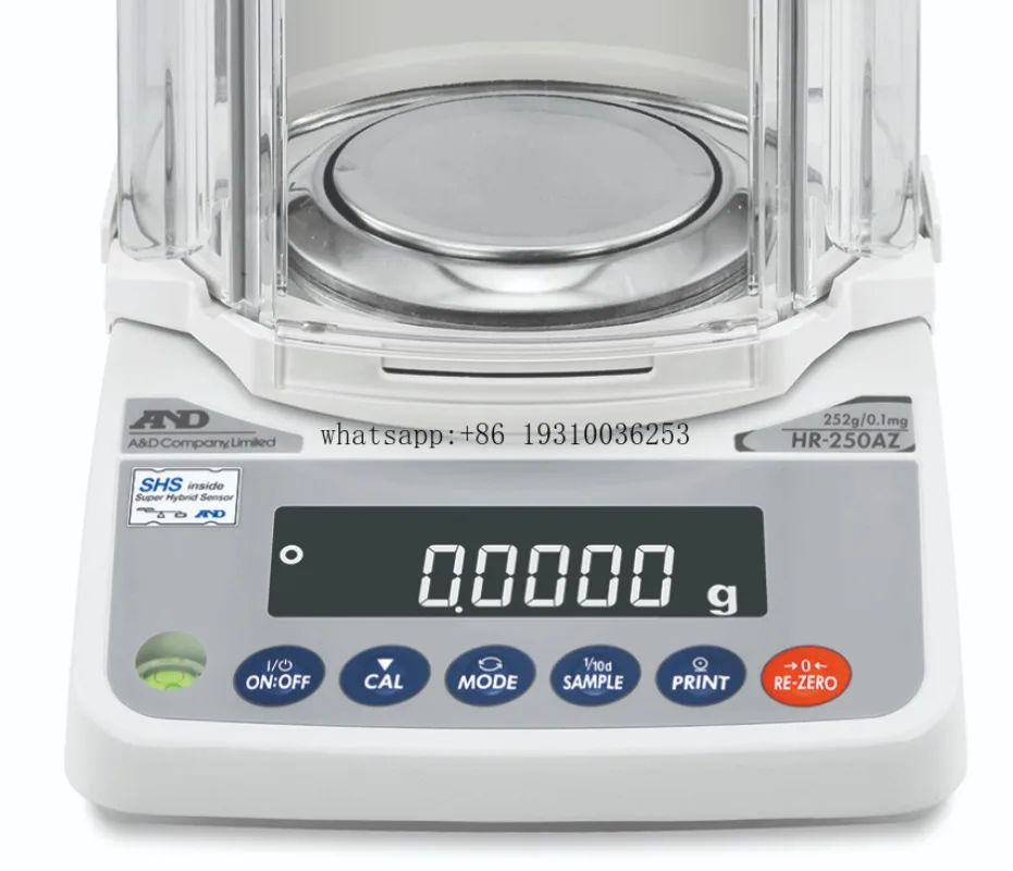 

AnD Weighing HR-250AZ Analytical Balance 252g X 0.1 mg Internal Calibration Compact Analytical Balances