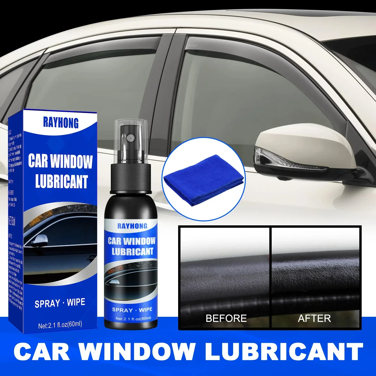 60ml Window Lubricant Rubber Door Rubber Strip Car Softening Maintenance Eliminates Noise Universal Car Products