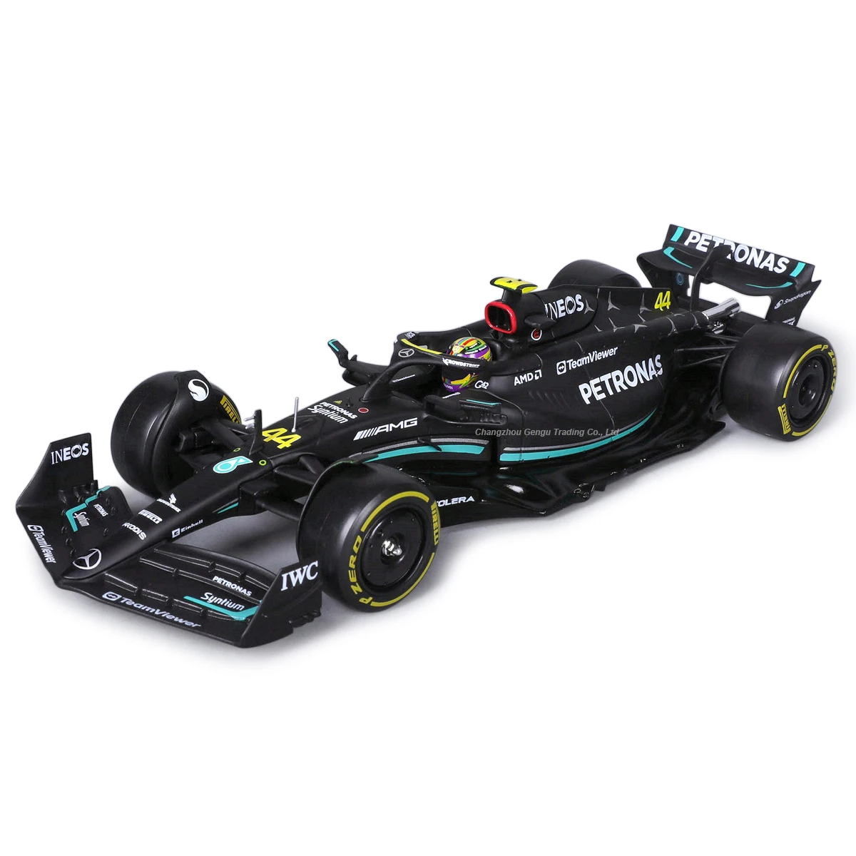 Bburago-式車の合金ダイキャストモデル,mercedes 2023,amg w14 e,パフォーマンス #44,lewis hillton f1,静的,1:24