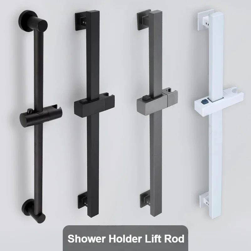 

Wall Mounted Adjustable Handheld Shower Bracket Shower Slide Bar Stainless Steel Bathroom Shower Holder Lift Rod