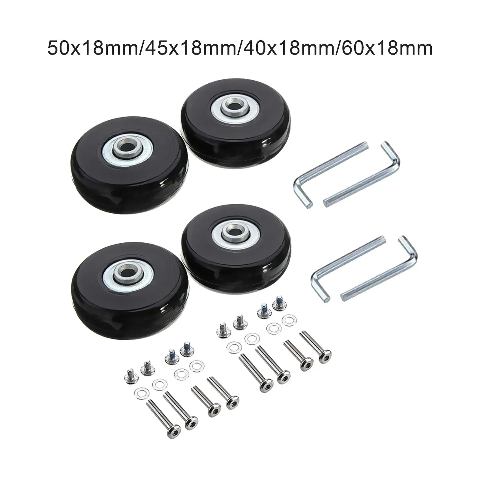 عجلات حقيبة الأمتعة مع مسامير الشدات ، مقاومة للاهتراء ، مجموعة من 4