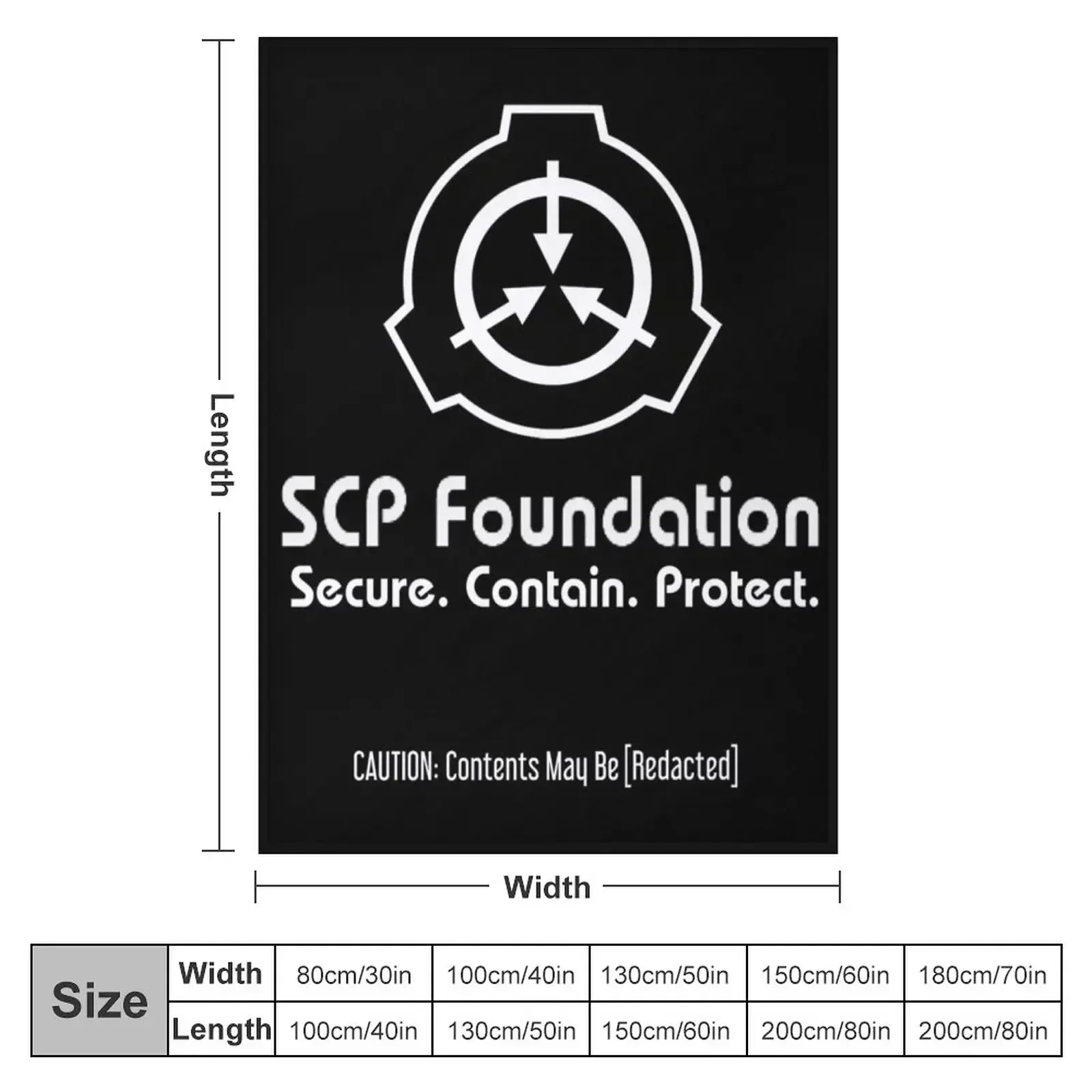 SCP Foundation: Contents May Be [Redacted] (Black) Throw Blanket Multi-Purpose For Baby Soft Big Thin Blankets