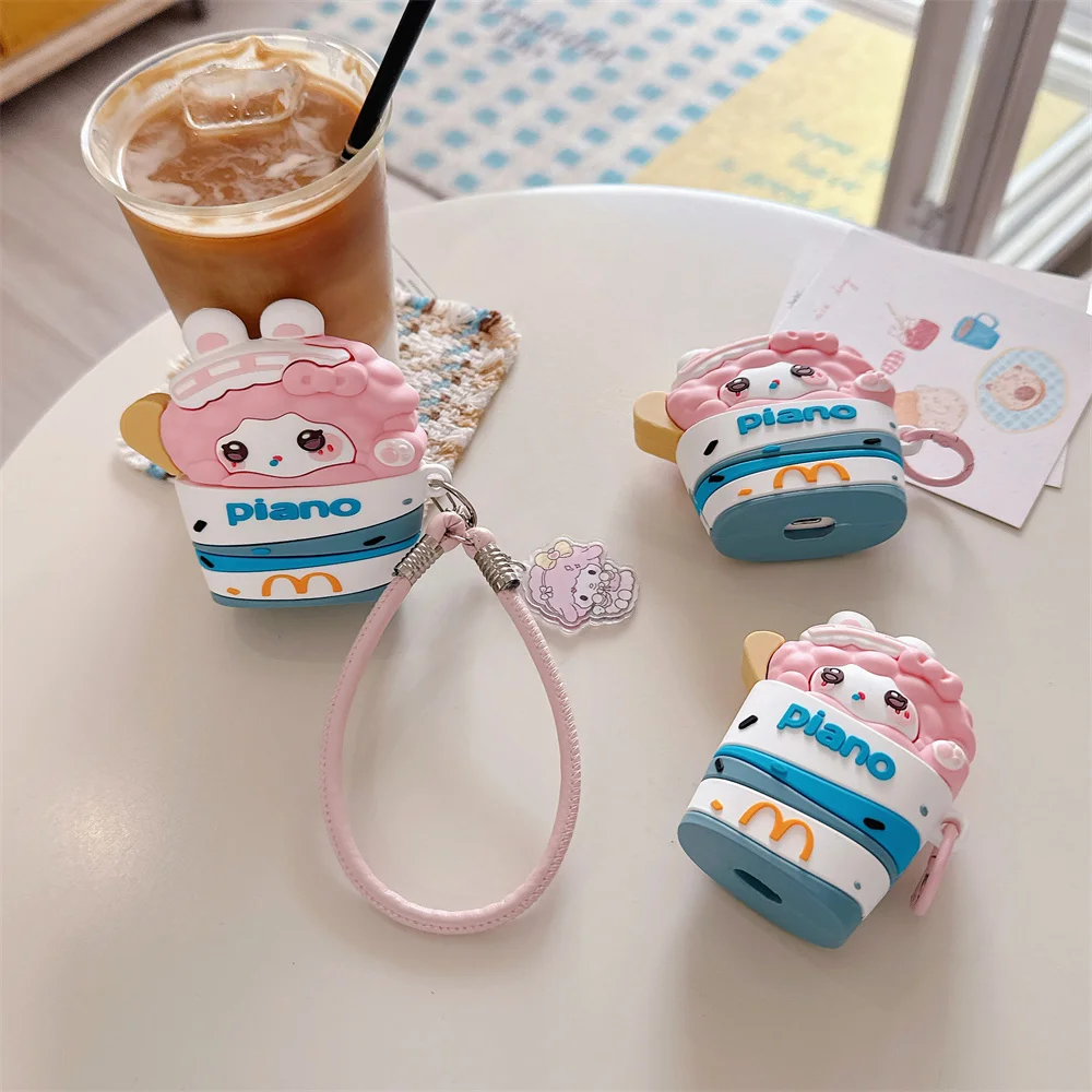 

Kawaii Lamb 3D Earphone Case Silicone Shockproof Cover for Airpods Pro2 Pro3 Cover with Chain for Airpods 2 3 4 Headphone Case