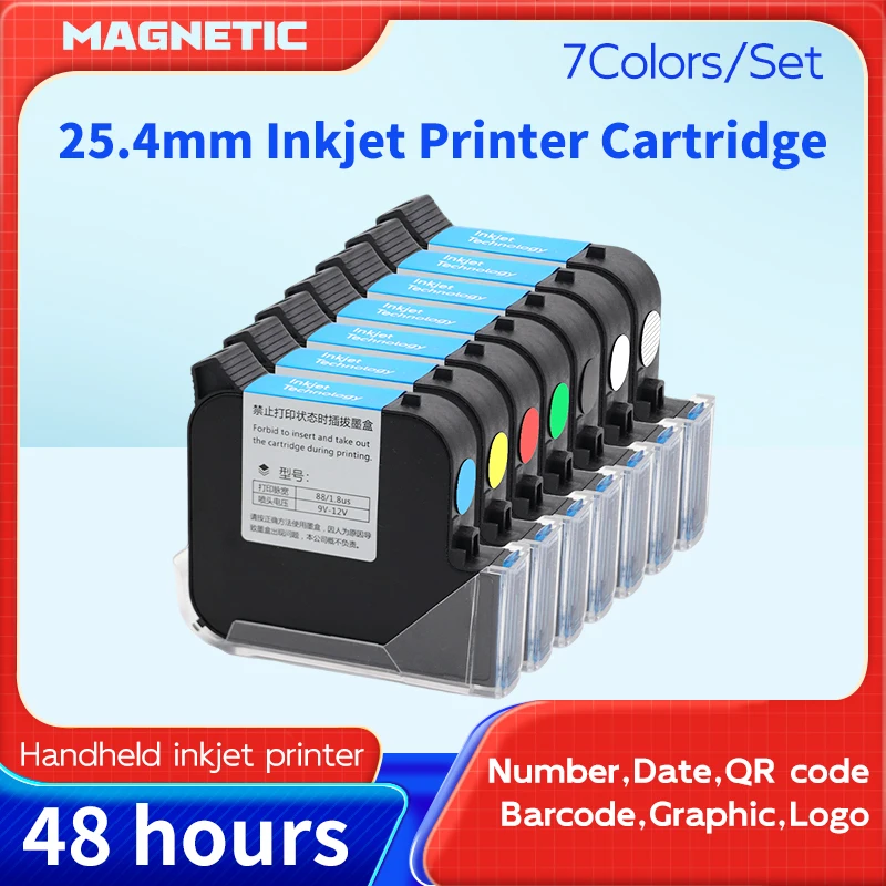 

Fast-drying Solvent Ink Cartridge, 25.4mm High Adhesion, Suitable For Non-encrypted Inkjet Printer