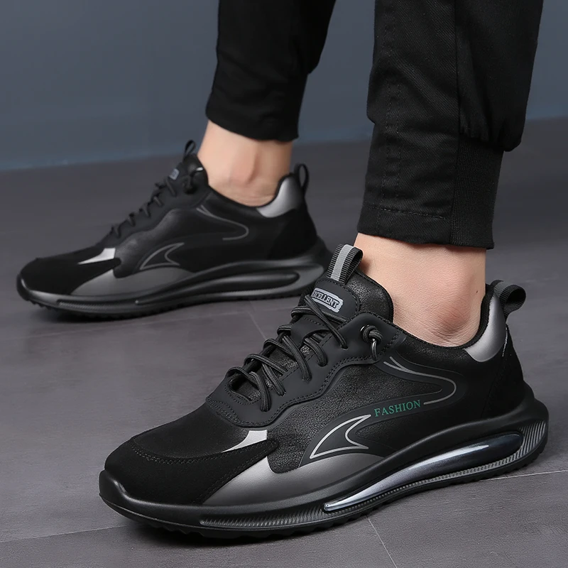 

Men Leather Sneakers outdoor Lightweight Running sport Casual Shoes Men Sports Low-top Round Toe men Trendy Shoes Zapatillas