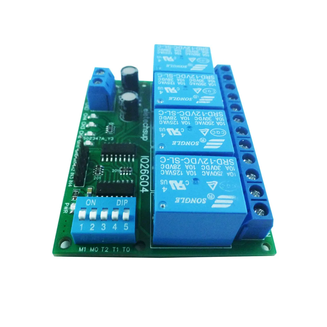 

DIP Relay Switch Flip-Flop Latch Bistable Self-locking Interlock Power Conditioner DC 5V 12V 24V 4 Channel Delay Relay Module