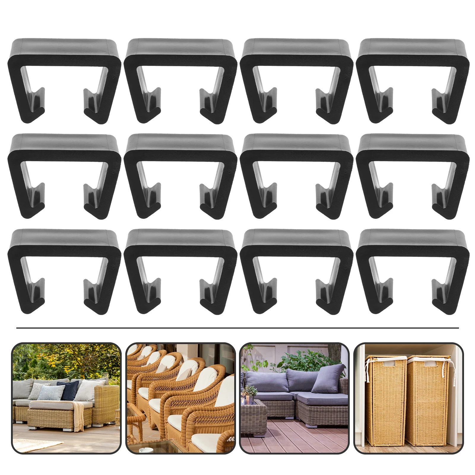 

12 Pcs Furniture Clips Outdoor Patio Nonslip Fastener Garden Sofa Fasteners Clamps for Couch Connector