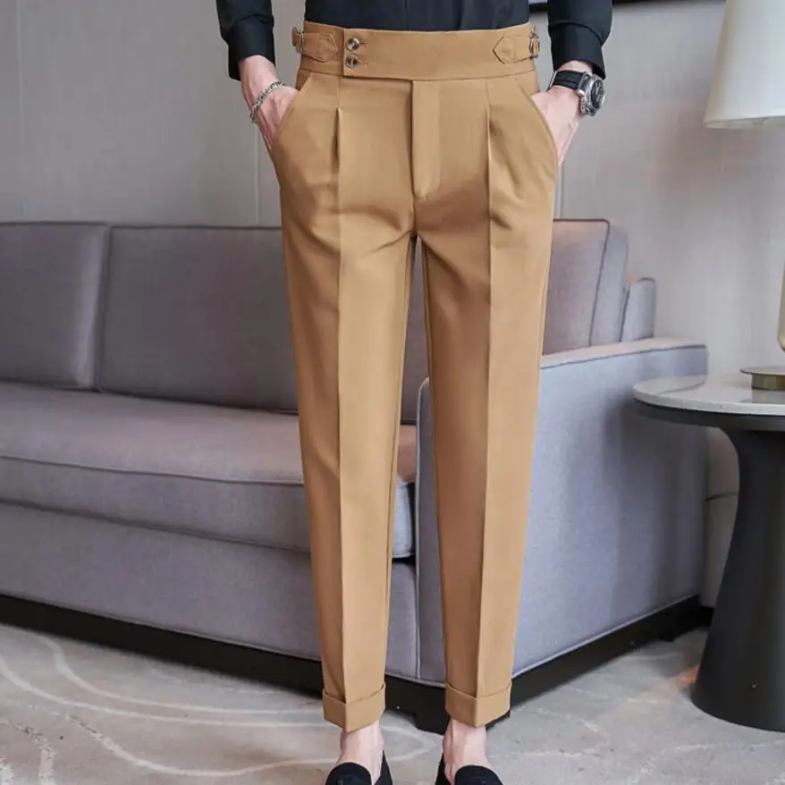 Men\'s Casual Pants Soft Tight Stretch Trousers For Business Social Office Workers Interview Party Wedding Men\'s Suit Pants 38-28