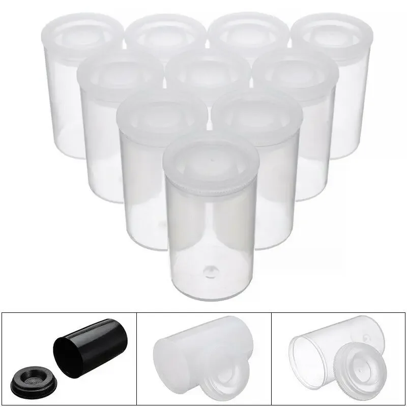 10pcs Plastic Film Canister Holder 35mm Empty Camera Reel Containers Storage Case for Small Accessories Keys Coins Art Beads