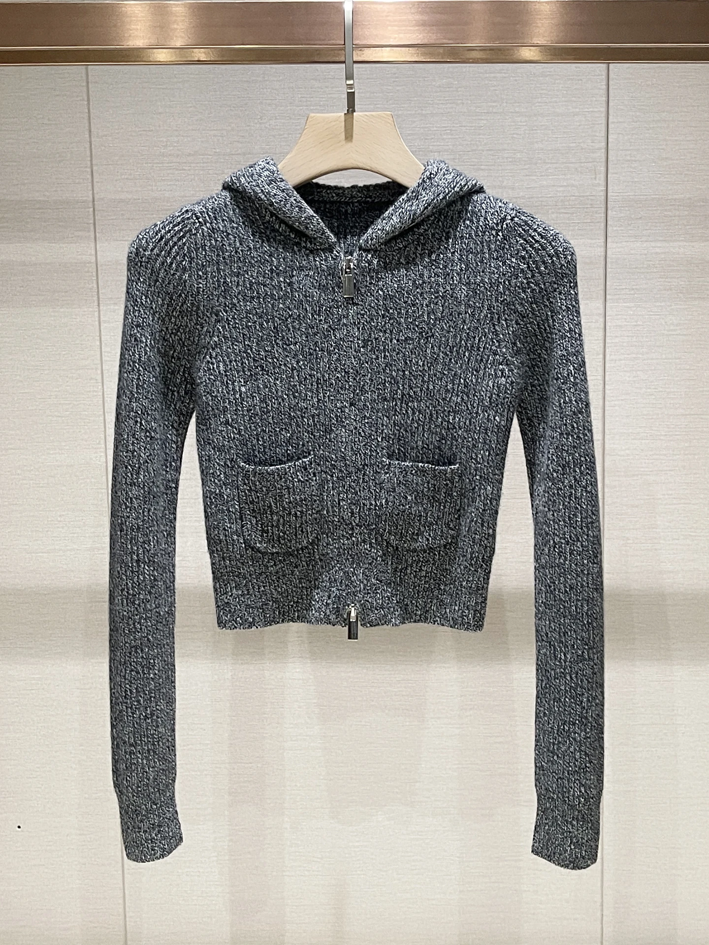 

ay Slim Fit Long Sve Knitted Hoodie Women's Faion Casual Sle Winter New Arrival Zipper Design Breathable Comfortable