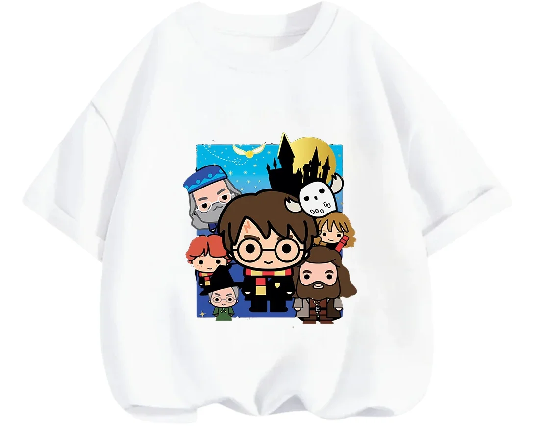 Lovely Cute Harry Potter Crew Neck Tee Summer All Match Casual Tops For Kids 3 14 Years Old view 4