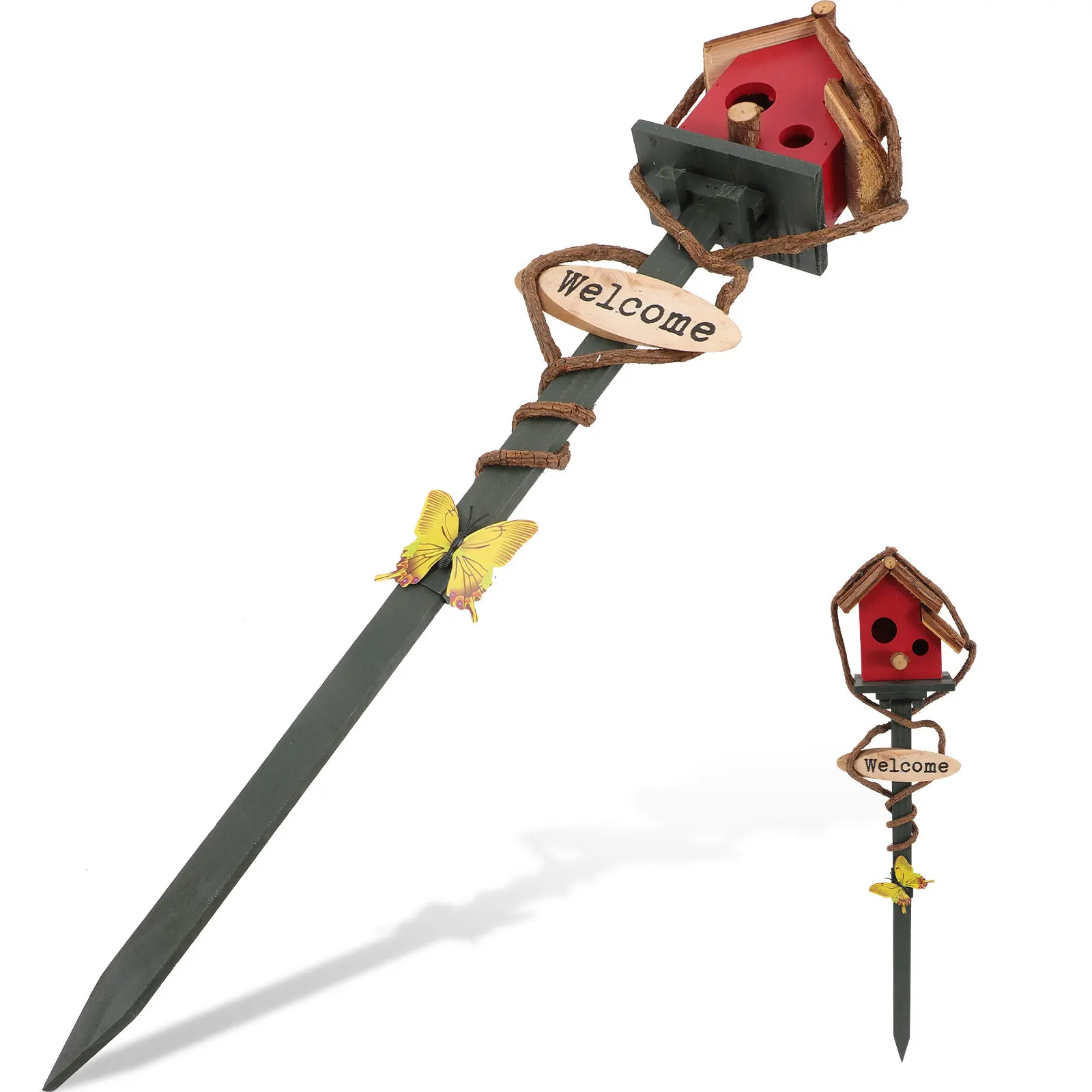 

Декоративное подвесное гнездо для птиц с подставкой, устойчивое к погодным условиям, для сада, двора, парка, украшение для газона