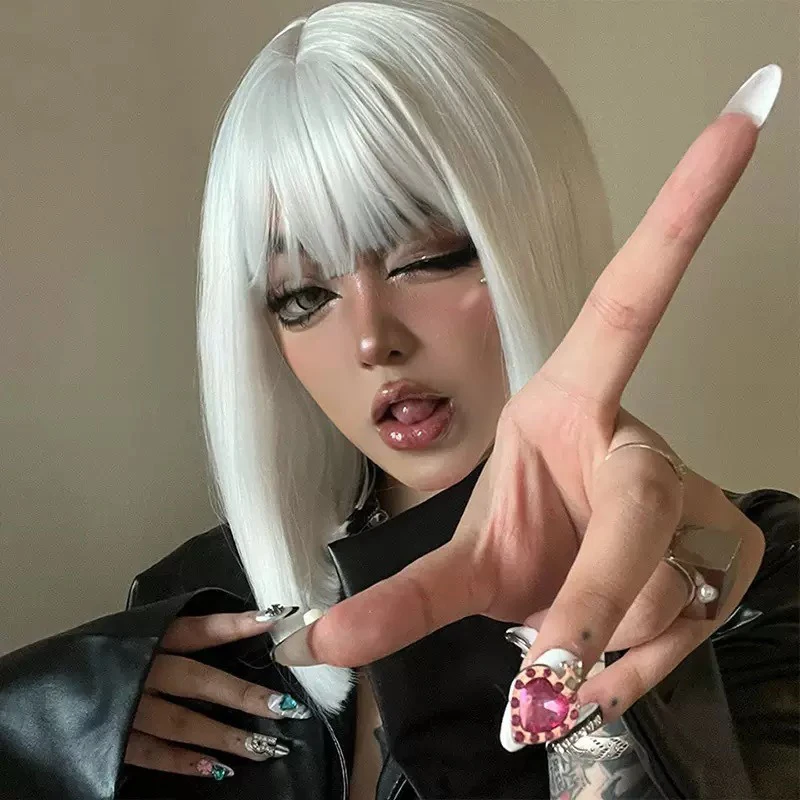 Cocktail Party Dame Mode Schulter Länge Haar Konzert Haar Zubehör Air Bangs Schlüsselbein Haar Ball Frau Kopfbedeckung Bob Haarschnitt