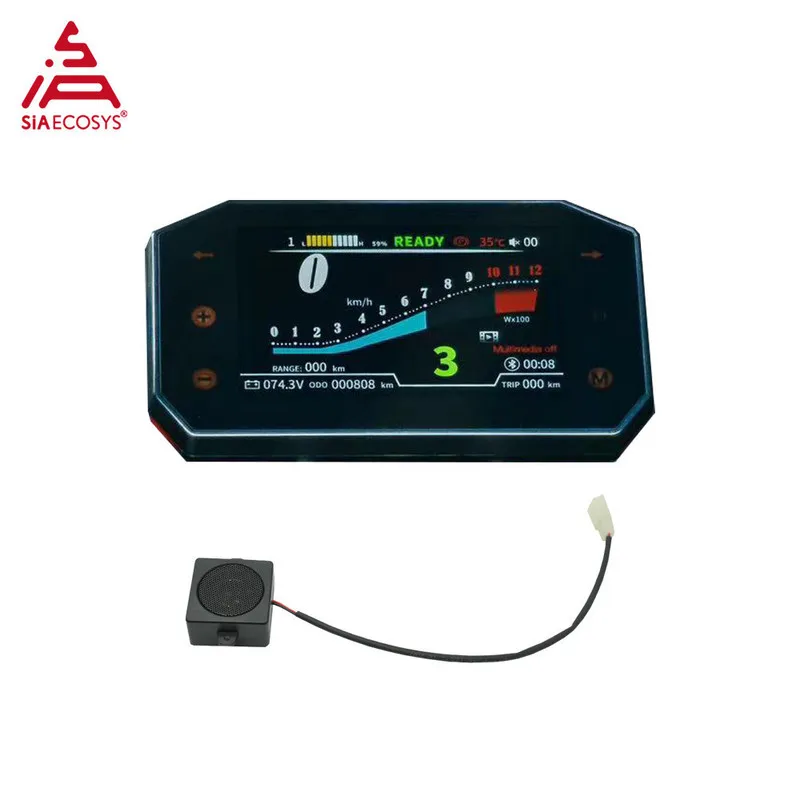 SiAECOSYS Electric Motorcycle Speedometer Display With Horn For SCJ5066-1 SCJ3622-A Adjustable Digital Odometer Instrument