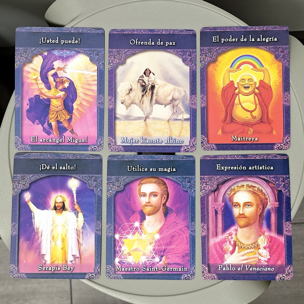 10.4*7.3cm 44 Pcs Oracle Cards Ascended Master Oracle Deck In Spanish Language
