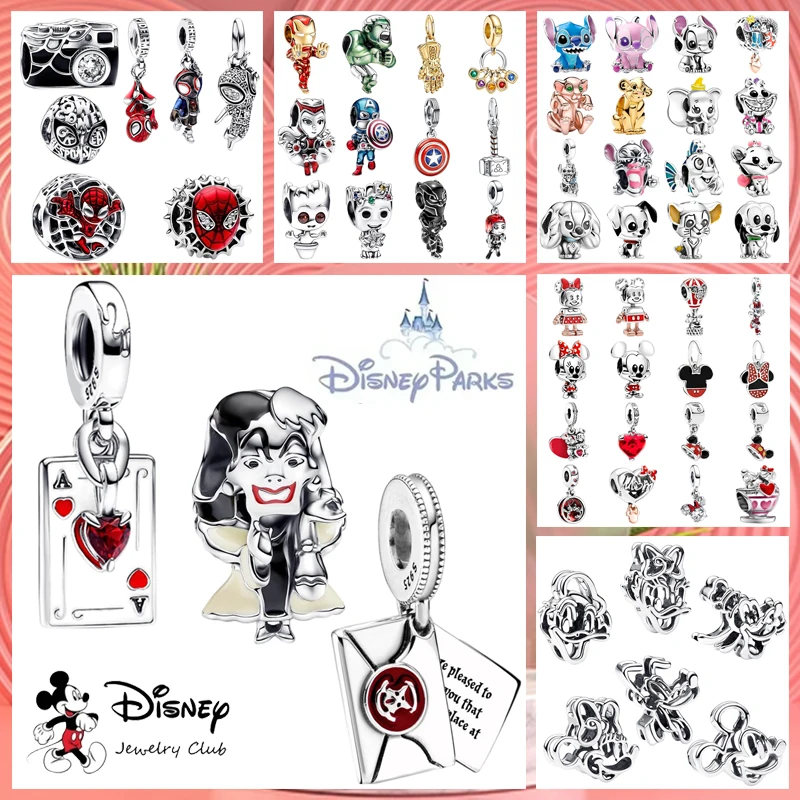 

Новый MINISO Disney, несколько стилей, очаровательные бусины, Микки и Мин, Человек-паук, подходят для оригинального серебряного браслета 925, сделай сам, женские ювелирные изделия, подарки