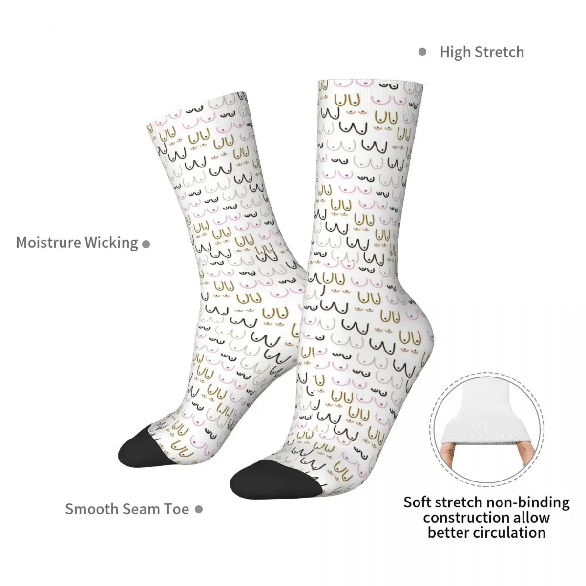 Boobies Socks Harajuku High Quality Stockings All Season Long Socks Accessories for Unisex Gifts