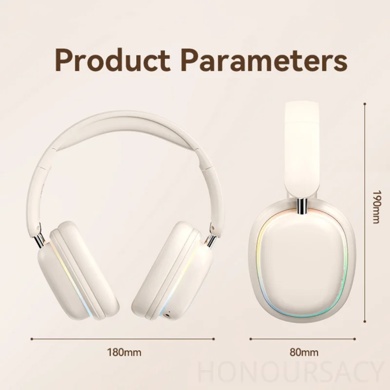 HIFI Stereo Wireless Bluetooth Gaming Earphones Smart Noise Cancelling Headsets RGB Lights Head Mounted Auriculares with MIC