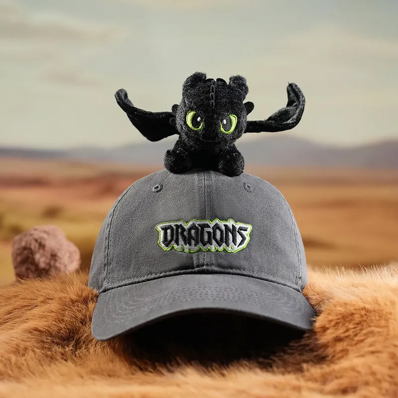 

How to Train Your Dragon Toothless Dad Hat, Night Fury Black Baseball Cap, Cute Movie Character Embroidered Cotton Cap