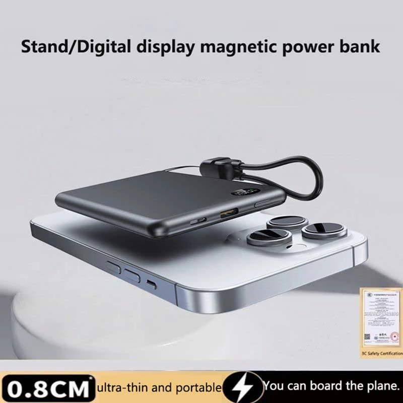 Xiaomi 10000mAh بنك الطاقة اللاسلكي المحمول شاحن مغناطيسي محمول شحن سريع بطارية خارجية آيفون سامسونج Xiaomi