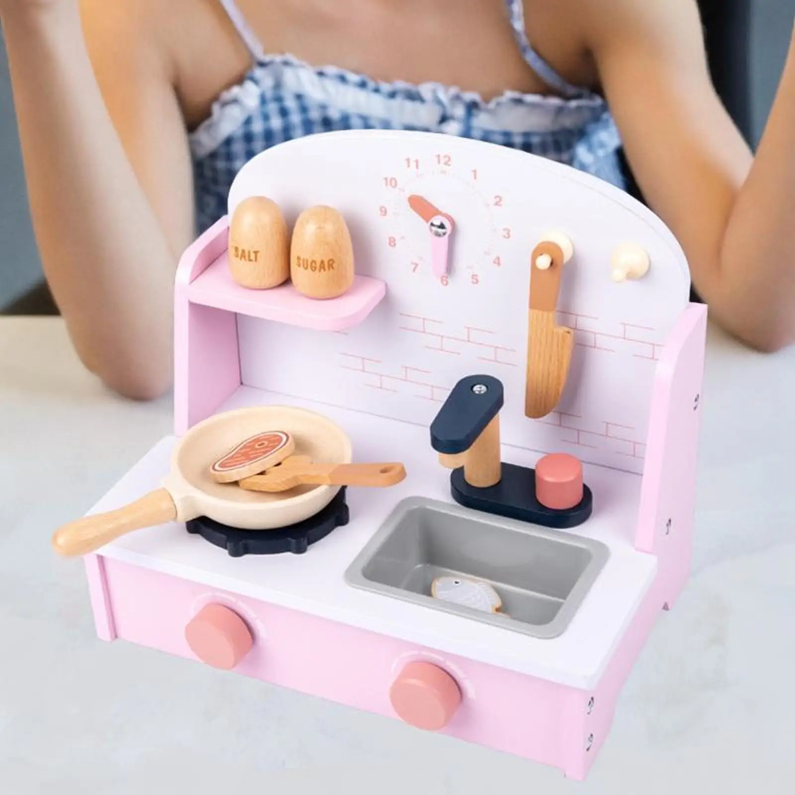 Kitchen Playset Toy Pretend Cooking Playset for Game Dollhouse Party Favor