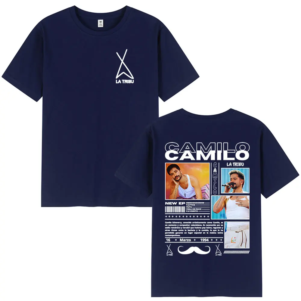 Sänger Camilo La Tribu Album T-Shirts Herren Damen Kleidung Mode Hip Hop Übergroße T-Shirts Baumwolle Casual T-Shirt Streetwear – Detail 3