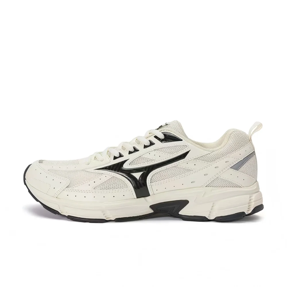 Mizuno Speed Unisex Low-Top Casual Shoes  White/Black, Retro Mesh, Durable for Training, Commuting & Running D1GH223002