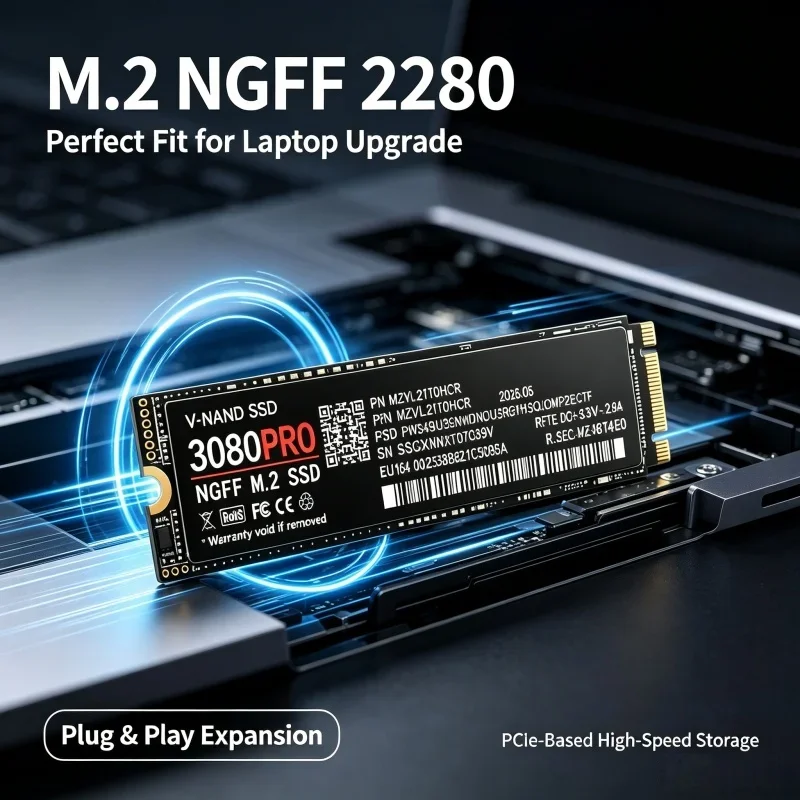 New 3080 PRO for Laptop Desktop PC 500GB 1TB 2TB 4TB SSD Internal Solid State Drive M.2 NGFF PCIe 3.0 High Speed